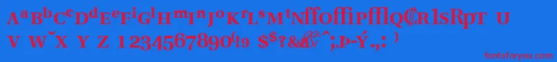VeracityprosskBold Font – Red Fonts on Blue Background