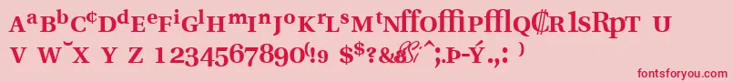 VeracityprosskBold Font – Red Fonts on Pink Background