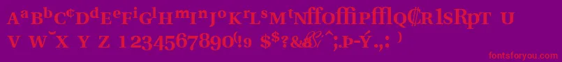VeracityprosskBold Font – Red Fonts on Purple Background