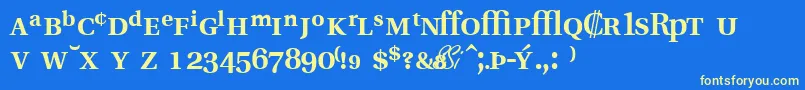 VeracityprosskBold Font – Yellow Fonts on Blue Background