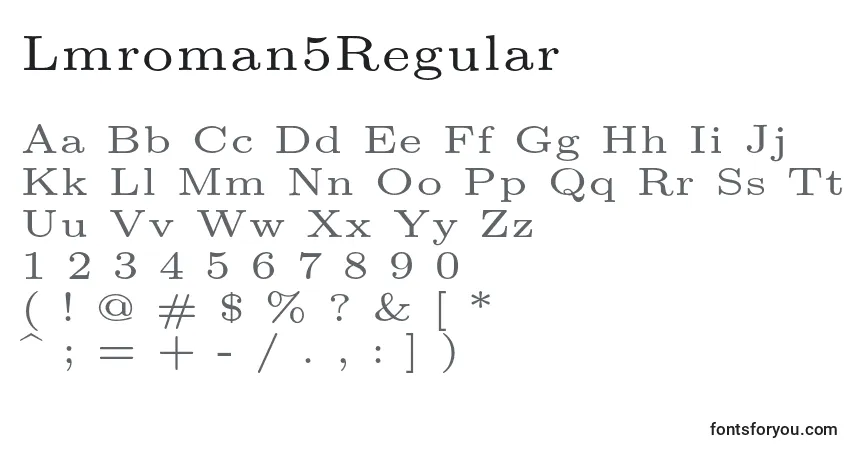 Lmroman5Regular font – alphabet, numbers, special characters