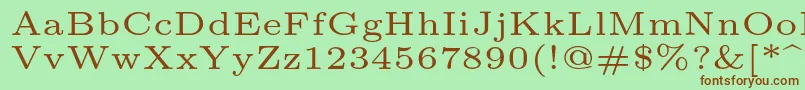 Шрифт Lmroman5Regular – коричневые шрифты на зелёном фоне