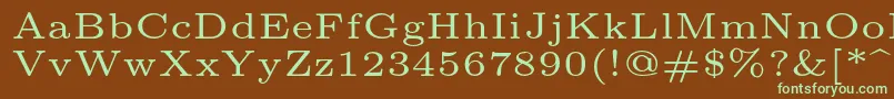 Lmroman5Regular Font – Green Fonts on Brown Background