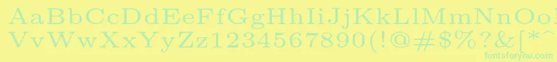 Lmroman5Regular Font – Green Fonts on Yellow Background