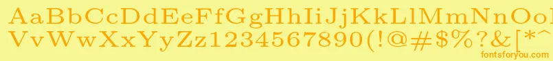 Lmroman5Regular Font – Orange Fonts on Yellow Background