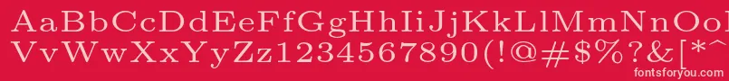 Lmroman5Regular Font – Pink Fonts on Red Background