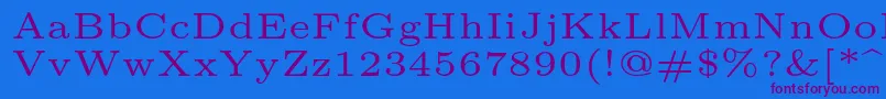 Lmroman5Regular Font – Purple Fonts on Blue Background