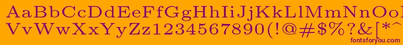 Lmroman5Regular Font – Purple Fonts on Orange Background