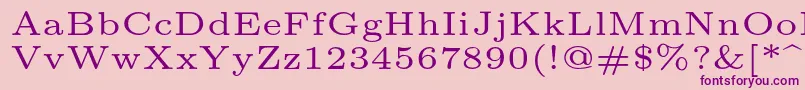 Lmroman5Regular Font – Purple Fonts on Pink Background