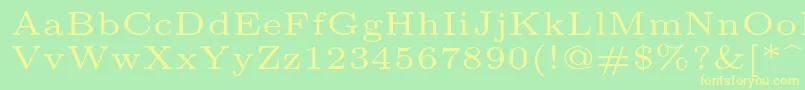 Lmroman5Regular Font – Yellow Fonts on Green Background