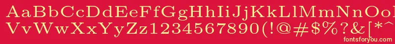 Lmroman5Regular Font – Yellow Fonts on Red Background