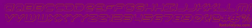 Robotaur3Di-Schriftart – Braune Schriften auf violettem Hintergrund