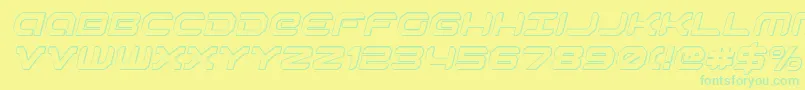 Robotaur3Di Font – Green Fonts on Yellow Background
