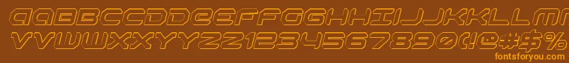 Robotaur3Di Font – Orange Fonts on Brown Background