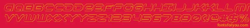 Robotaur3Di Font – Orange Fonts on Red Background