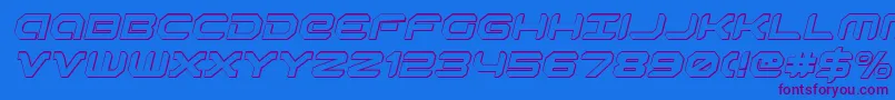 Robotaur3Di Font – Purple Fonts on Blue Background