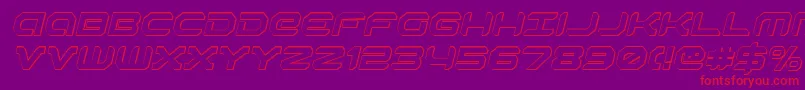 フォントRobotaur3Di – 紫の背景に赤い文字