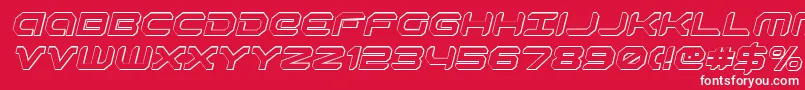 Robotaur3Di-Schriftart – Weiße Schriften auf rotem Hintergrund