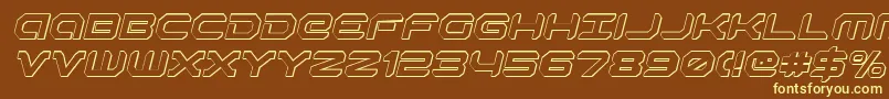 Robotaur3Di Font – Yellow Fonts on Brown Background