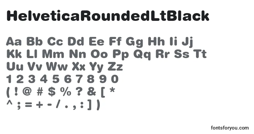 Schriftart HelveticaRoundedLtBlack – Alphabet, Zahlen, spezielle Symbole