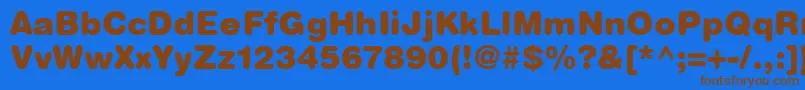 HelveticaRoundedLtBlack Font – Brown Fonts on Blue Background