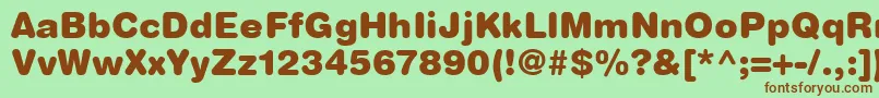 HelveticaRoundedLtBlack Font – Brown Fonts on Green Background