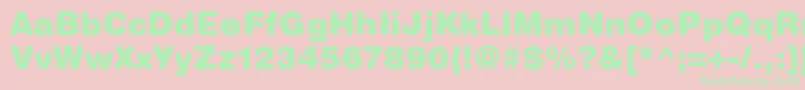 HelveticaRoundedLtBlack Font – Green Fonts on Pink Background