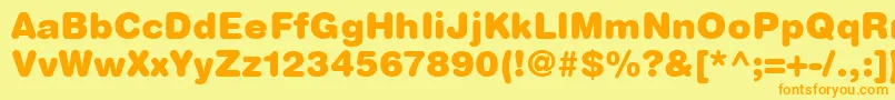 HelveticaRoundedLtBlack Font – Orange Fonts on Yellow Background