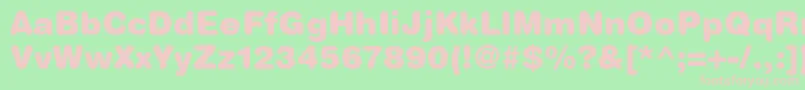 HelveticaRoundedLtBlack Font – Pink Fonts on Green Background