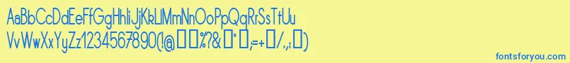 Sornrgc Font – Blue Fonts on Yellow Background