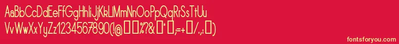 Sornrgc Font – Yellow Fonts on Red Background