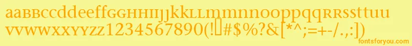 Migraineserif Font – Orange Fonts on Yellow Background