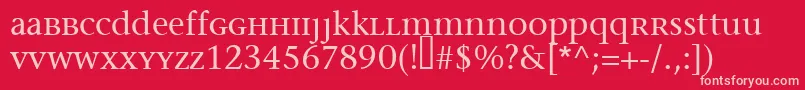 Migraineserif Font – Pink Fonts on Red Background