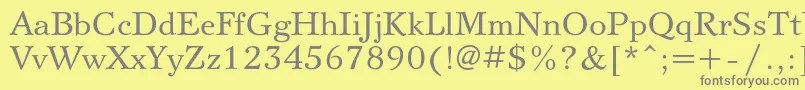 フォントSvetlanac – 黄色の背景に灰色の文字