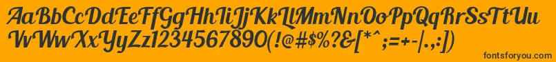 BlendaScript Font – Black Fonts on Orange Background