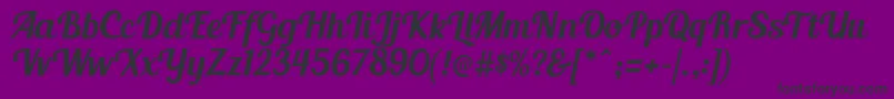 BlendaScript Font – Black Fonts on Purple Background