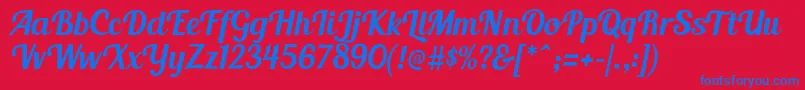 BlendaScript Font – Blue Fonts on Red Background