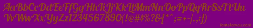 BlendaScript Font – Brown Fonts on Purple Background