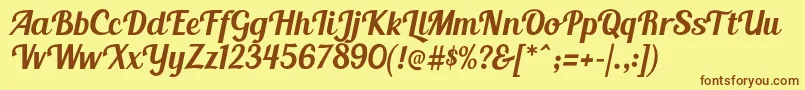 BlendaScript Font – Brown Fonts on Yellow Background
