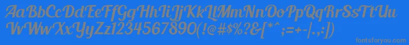 フォントBlendaScript – 青い背景に灰色の文字