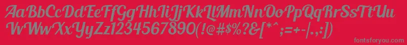 BlendaScript Font – Gray Fonts on Red Background