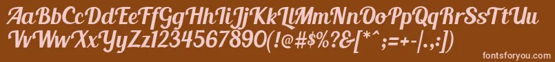 BlendaScript Font – Pink Fonts on Brown Background