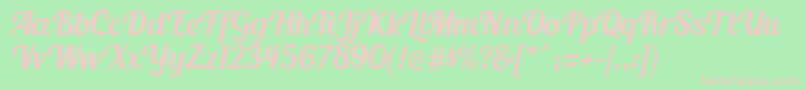 BlendaScript Font – Pink Fonts on Green Background