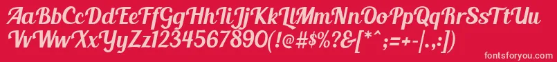 BlendaScript Font – Pink Fonts on Red Background