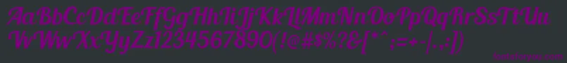 フォントBlendaScript – 黒い背景に紫のフォント