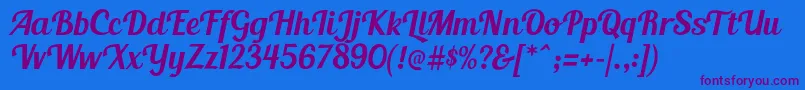 BlendaScript Font – Purple Fonts on Blue Background