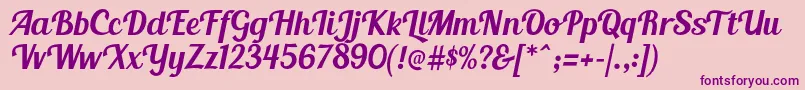 BlendaScript Font – Purple Fonts on Pink Background