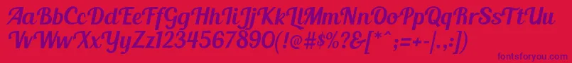 BlendaScript Font – Purple Fonts on Red Background