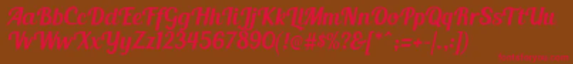 BlendaScript Font – Red Fonts on Brown Background
