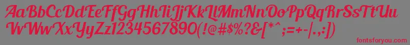 BlendaScript Font – Red Fonts on Gray Background